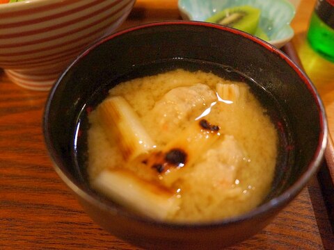 鶏牛蒡とネギ焼きのお味噌汁